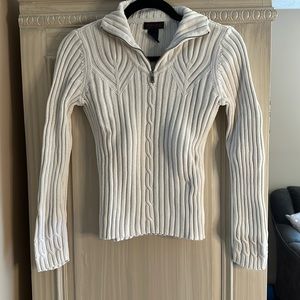 Ralph Lauren white cable knit patterned sweater size S